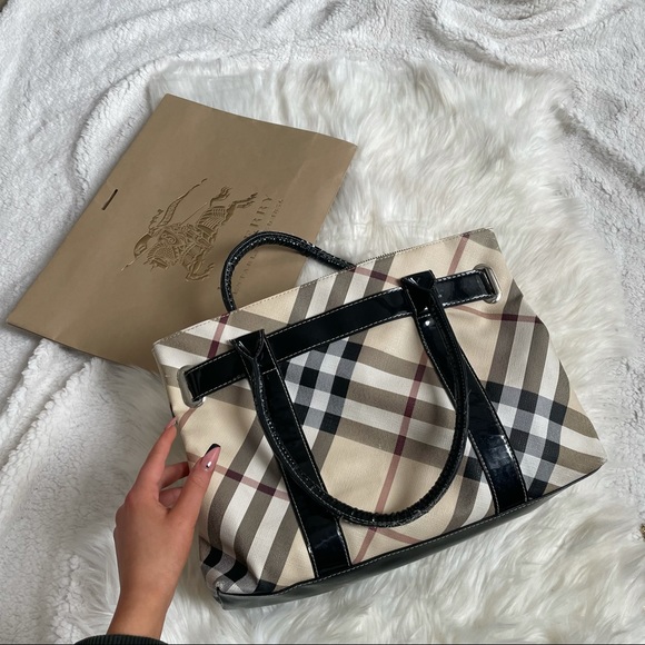 Patent Leather Burberry Tote - Picture 2 of 12